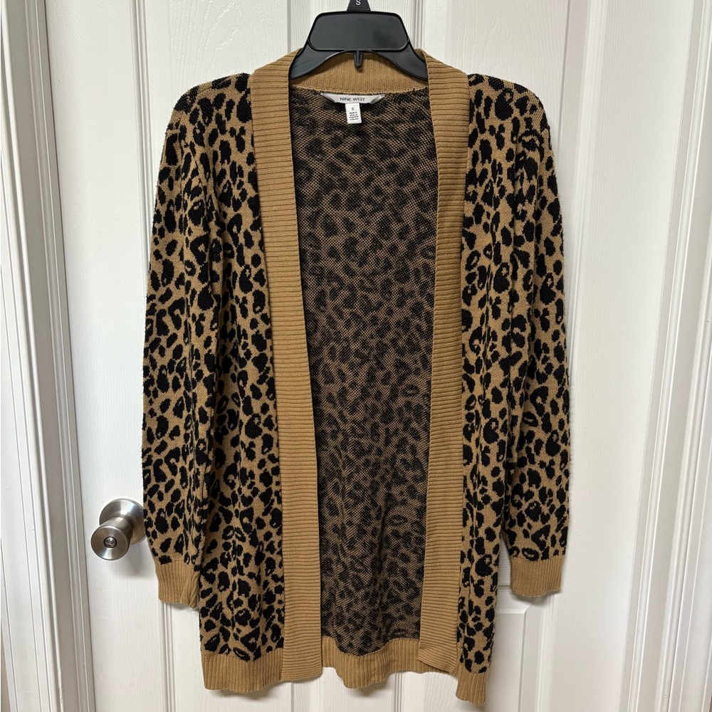 Nine West Animal Print Cardigan Sweater